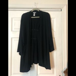Catherines- black cardigan- sz. 4x - 3/4 sleeves